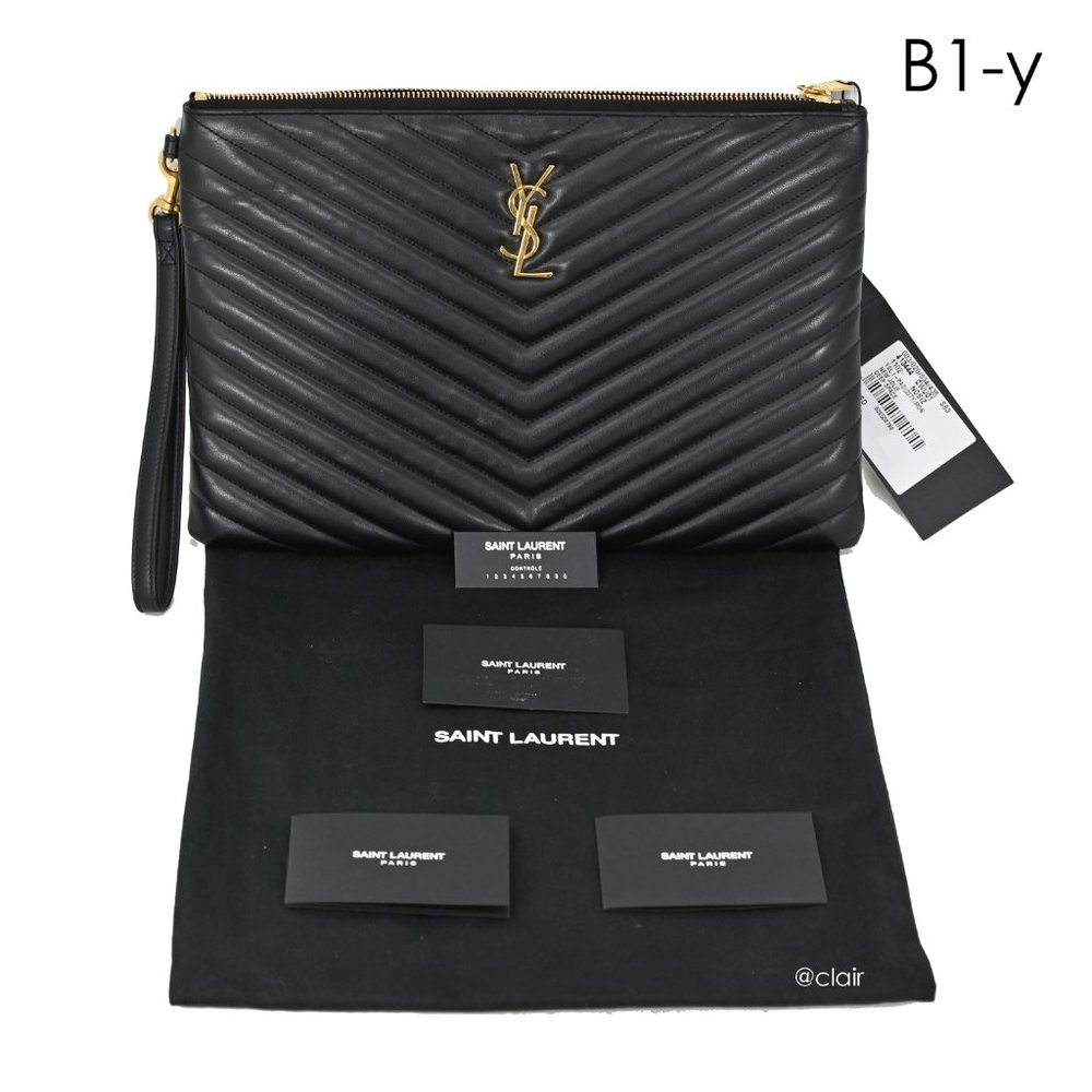 Saint Laurent Large Monogram Leather Pouch - Picture 5 of 8